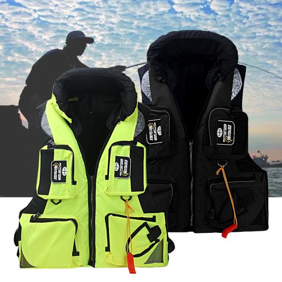 Life Vest Multi-pocket Detachable Large Buoyancy Bright Color Abrasion-resistant Water Assist Comfortable Adults Sea Fishing Water Sports Safety Life