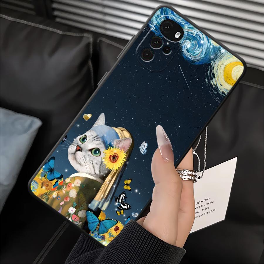 Чехол для телефона для Motorola Moto G22 Edge40 G50 G32 G52 G53 G30 G60s Edge 20 Pro 30 Lite G71 G51 G73 Милый мультяшный кот