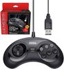 Official Sega Genesis USB Controller 6 Button Arcade Pad for Sega Genesis Nintendo Switch USB Port Black 849172010987 Retro-Bit Mini, PC, Mac, Steam,
