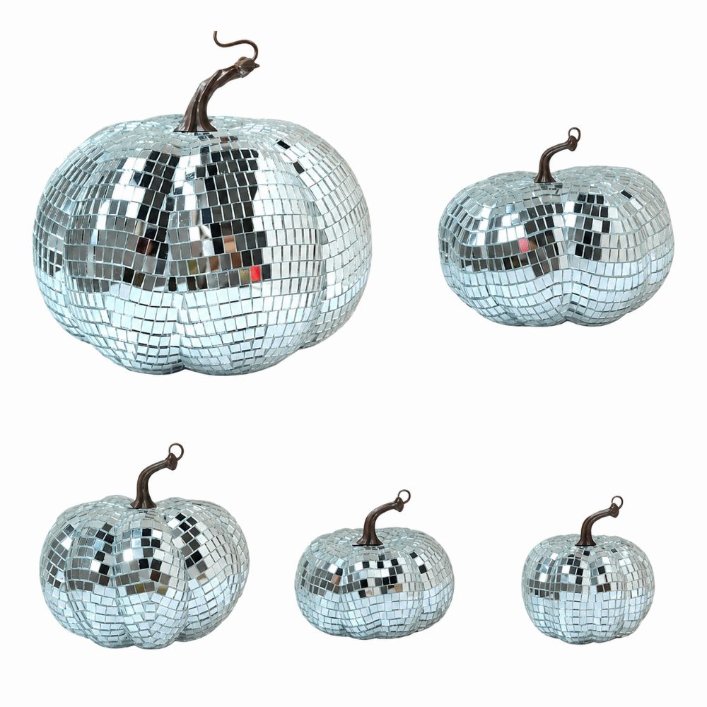 Exquisite Disco Ball Pumpkin Small Size Pumpkin Home Decor Christmas Window Decoration
