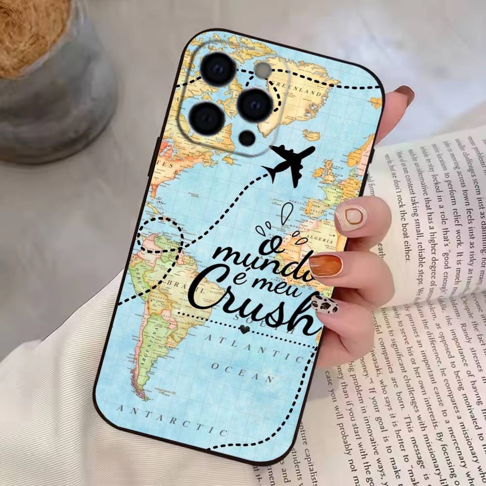Чехол для телефона 'Маршрут самолета' Силиконовый Мягкий Для IPhone 17 16 15 14 13 12 11 X XR Plus Pro Max Plus