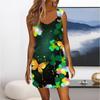 Women's Fashion Casual Printed Sleeveless Drawstring Dress With Pockets