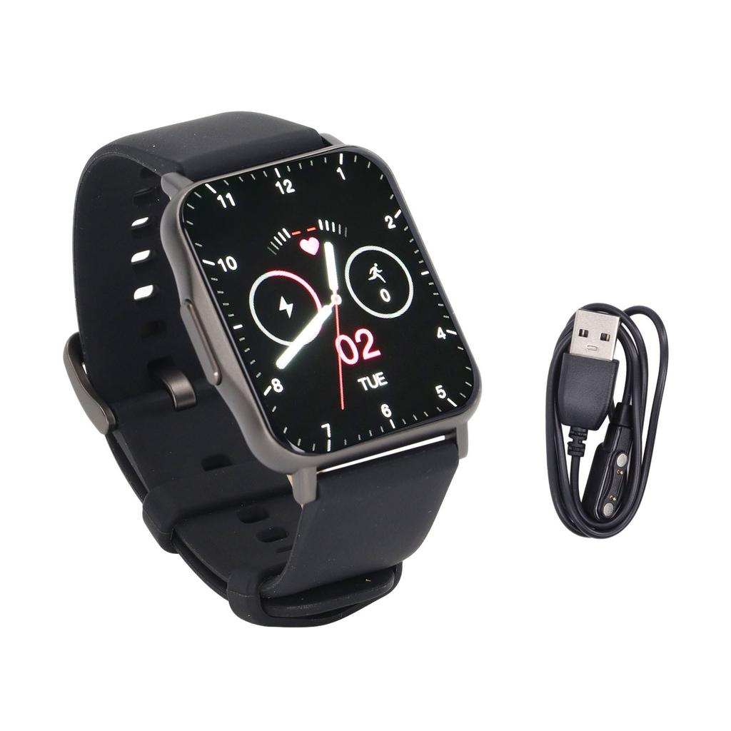 Waterproof Smartwatch Black IP67 Waterproof Touch Screen Pressure Temperature Test Black Smartwatch