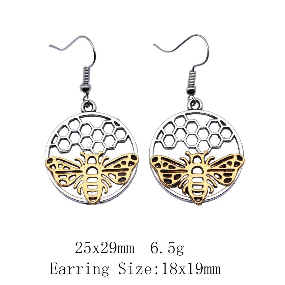 Подарки для женщин Серьги-клипсы в виде пчелиных сот, серьги-подвески и висячие серьги, женская одежда, милые серьги
