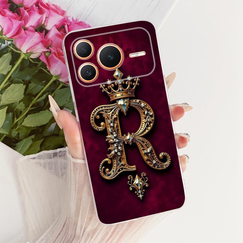 For Honor Power 2 / Power 5G Royal Crown Initial Letter Couple Phone Case For Honor Power Power2 Soft Silicone TPU Bumpers