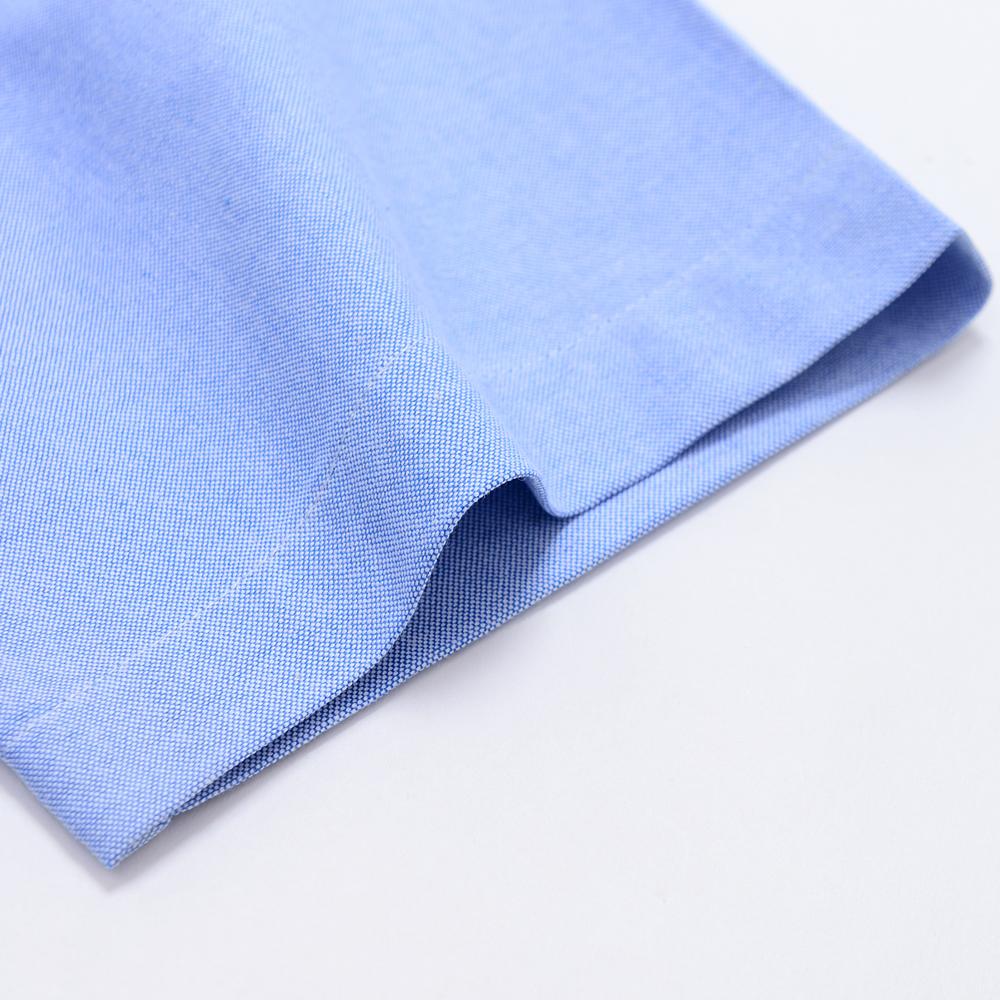 Мужская однотонная рубашка оксфорд из 100% хлопка, с коротким рукавом, на пуговицах, в стиле business casual, с нагрудным карманом