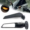 Motorcycle Modified LED l Rearview Glass Sport Motorcycle Left Right Side Wing Glass with LED Lights Replacement
