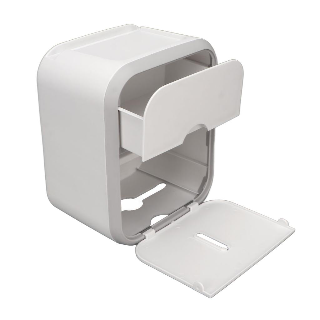 Paper Holder Box Wall Mounted Punching Free Waterproof Paper Towel Storage Box for Bathroom
