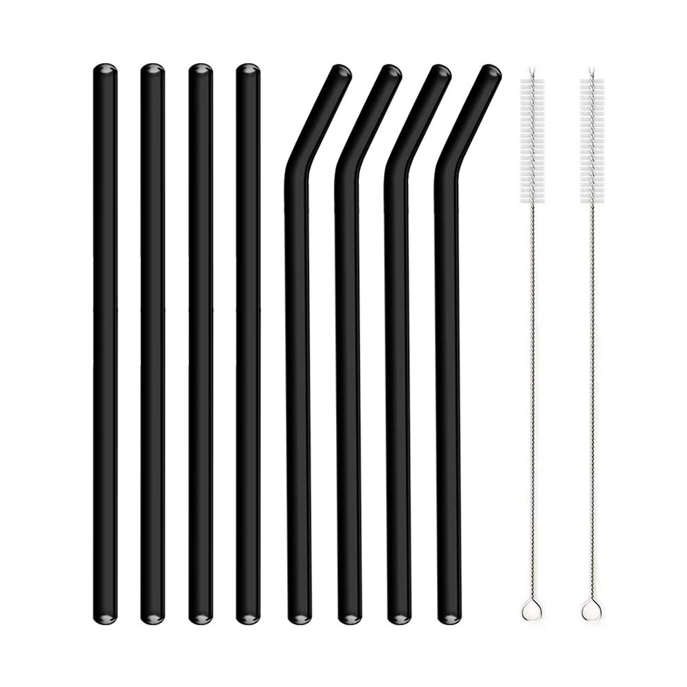 200*8 мм многоразовый стеклянный набор соломинок из боросиликатного стекла для коктейлей соломка здоровая экологически чистая питьевая соломинка с прозрачной кисточкой