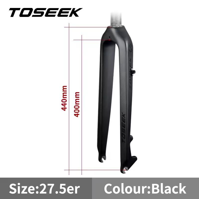 TOSEEK T800 Carbon Fiber Bicycle Front Fork Mountain MTB Bike Fork 26/27.5/29 inch Steerer Tube Straight or Tapered QR 9*100mm