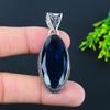 Natural London Blue Topaz Gemstone 925 Sterling Silver Gift Pendant 2.17" j7S80