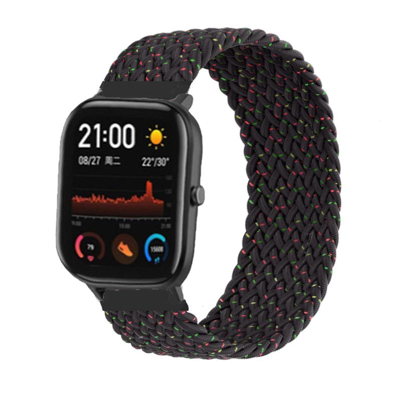 20 мм 22 мм ремешки для часов для Amazfit GTS/4/3/2/2e/GTS2 Mini/GTR 4/3 pro/GTR2/2e/2 Плетеный solo loop Браслет Amazfit bip 6 5 ремешок