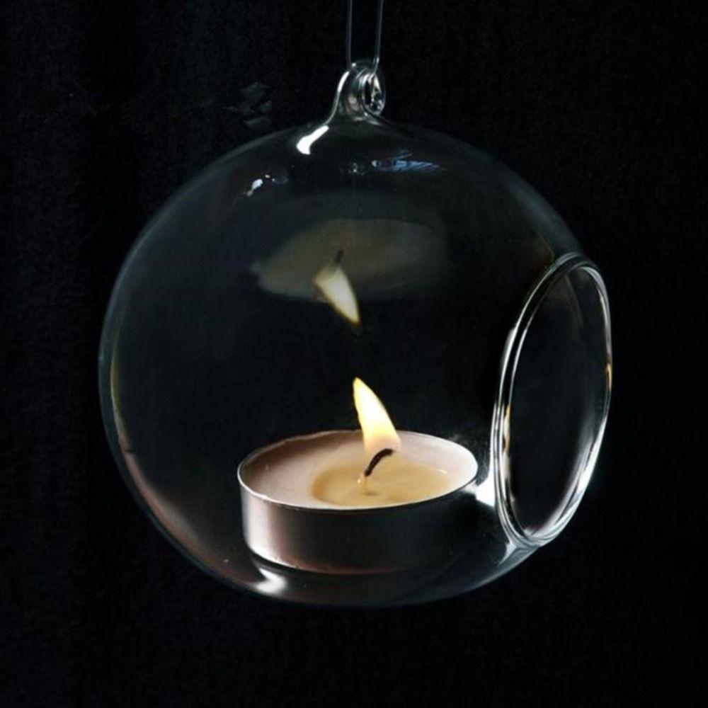 Glass Art Hollow Ball Candle Container Hanging Glass Hanging Candle Holder Home Decor