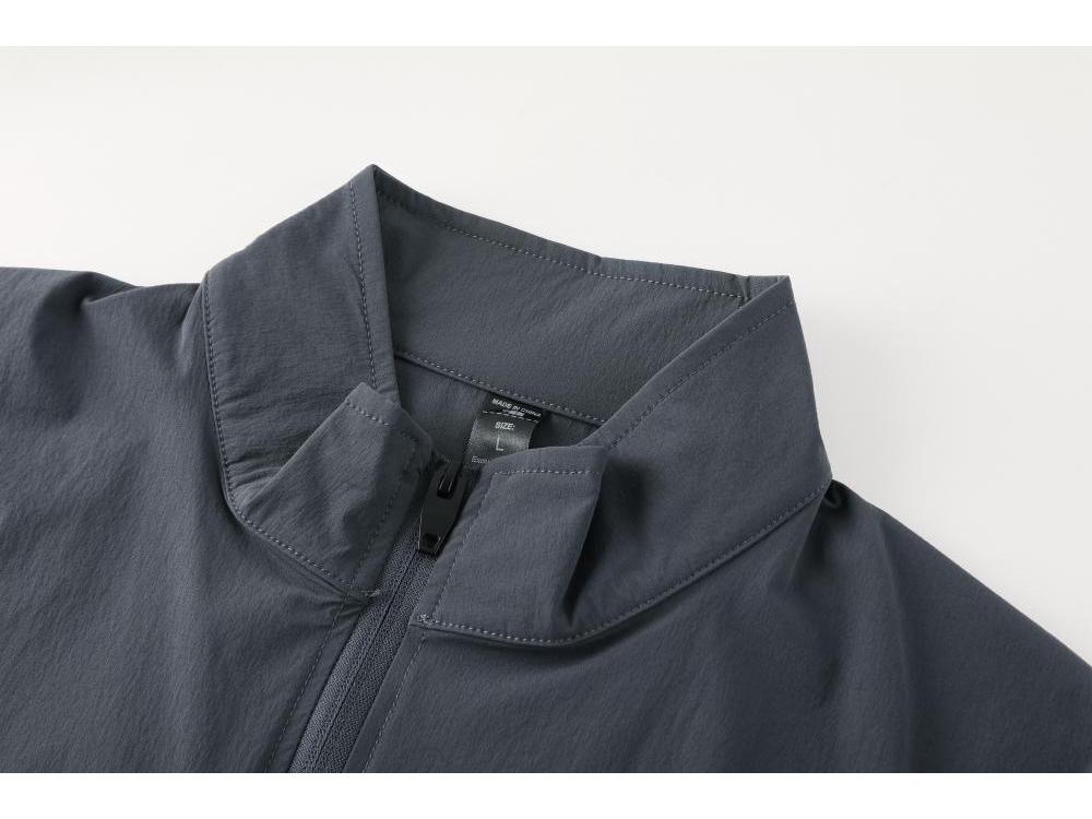 LULU Men's Autumn Breathable Sport Jacket - Casual Long Zipper, Stand-Up Collar, Trendy Running Outerwear