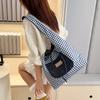 Plaid Cloth Bag Large Capacity Double-sided Back Handbag New Summer Popular Casual Versatile Shoulder Armpit Bag