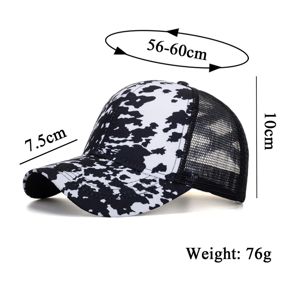 New Black and White Cross Mesh Cap Baseball Cap Women's Sun Hat
