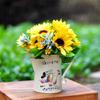 Lovely Iron Flower Bucket Ornament Flower Pot Multi Use Home Furnishing Decoration Simplicity Dried Flower Vase