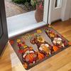 1pc Charming Autumn Dwarf Doorway Mat - Non-Slip, Durable Polyester Mat with Festive Gnome & Pumpkin Design for Indoor/Outdoor