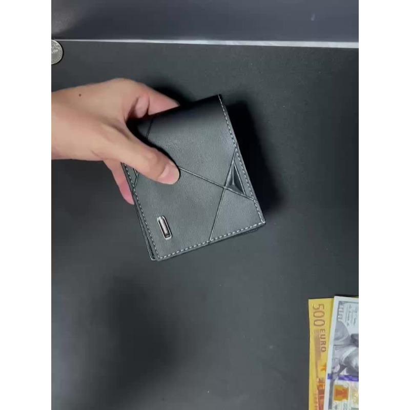 Мужской короткий кошелек, держатель для карт на несколько карт, складной кошелек с зажимом для денег и отделением для монет, подарок для мужчин
