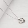 Stainless Steel Dog Paw Print Black Diamond Heart Necklace