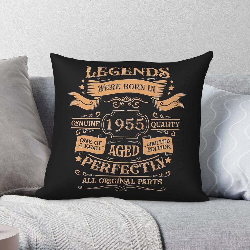 Vintage Born Legend th Square Pillowcase Polyester Linen Velvet Creative Zip Decor Home