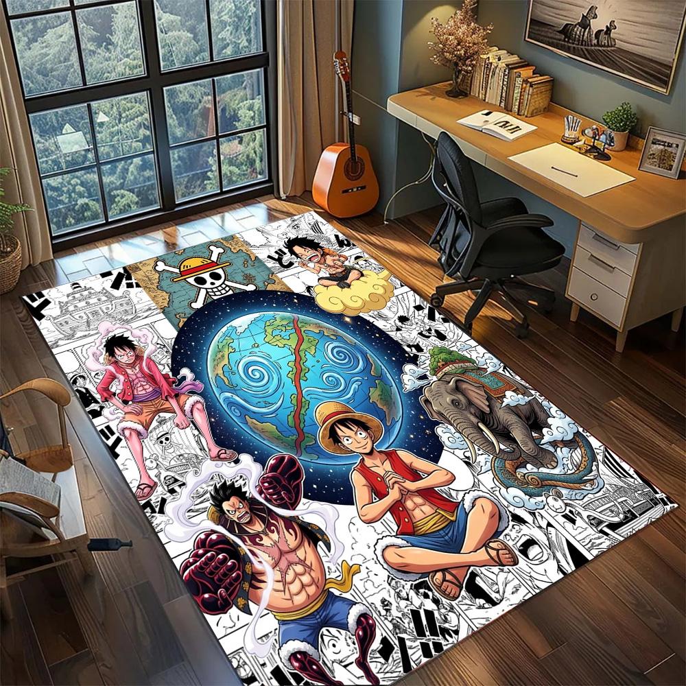 One Piece Luffy Home Large Area Rug Carpet Non Slip Washable Floor Mat Gamer Room Bedroom Decor.-TING