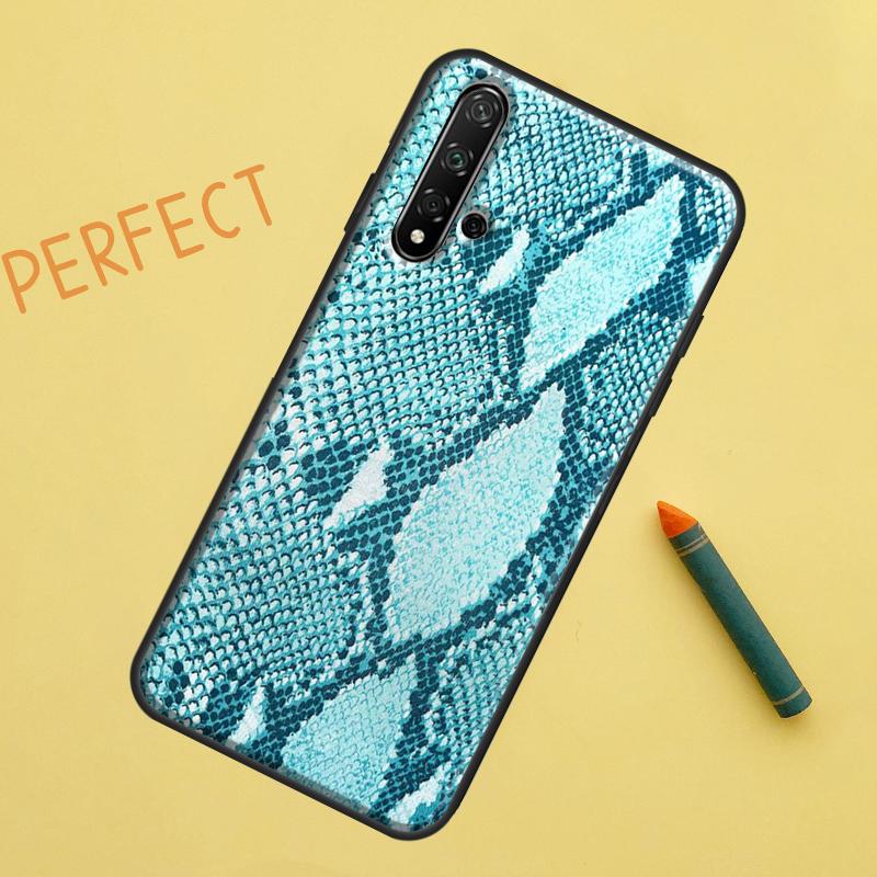 Snake Skin Print Case For Huawei P Smart 2019 Nova 5T 9 10 SE 3i 8i 11i Y60 Y61 Y70 Y90 P20 P40 Lite P30 Pro