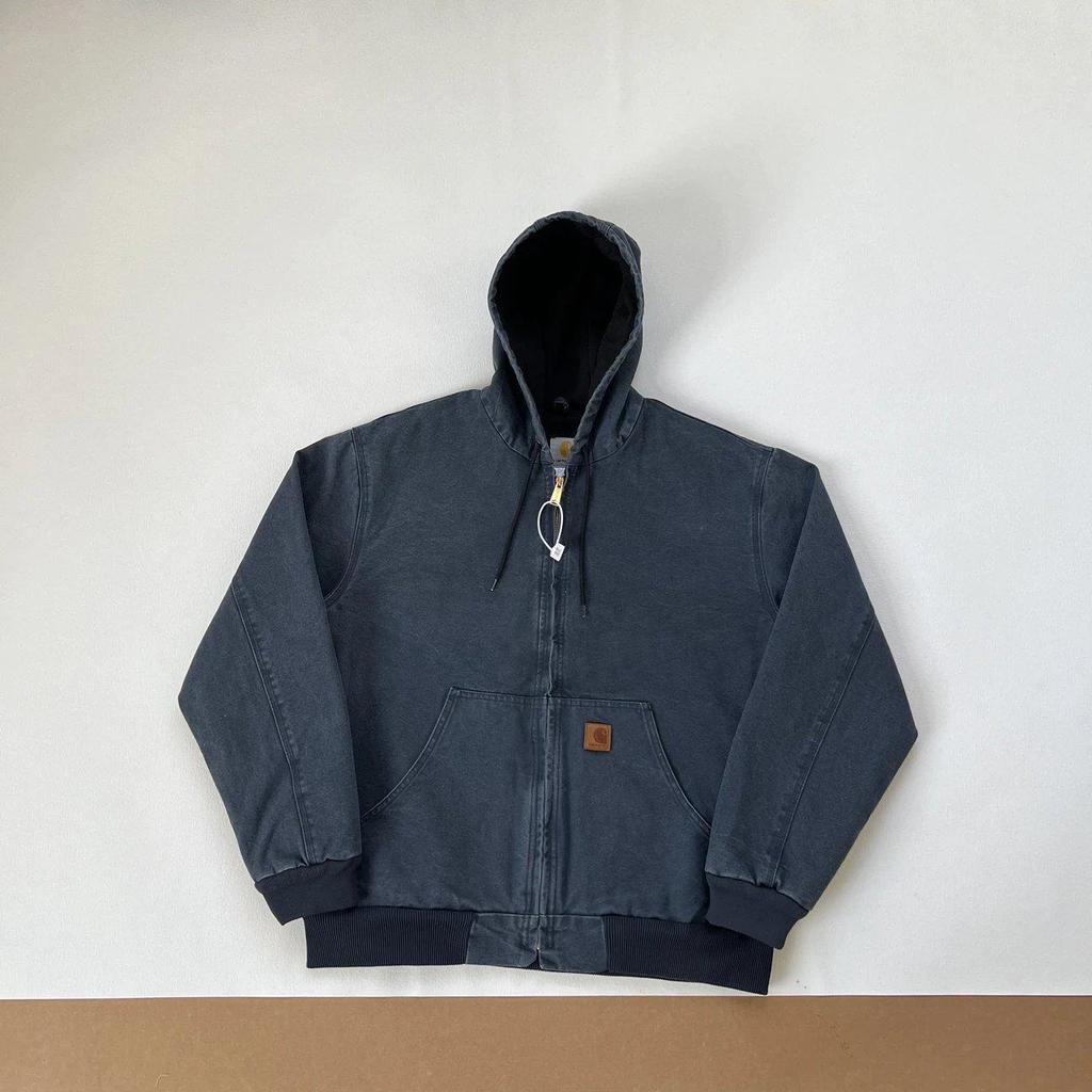 J25 Тяжелая стираная J130 Куртка-бомбер с капюшоном, потертая, винтажная, для автомобиля