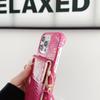 Wallet Lanyard Case for iPhone 16 15 14 Pro Max 11 12 13 15 Pro X XR XS 7 8 Plus Bag Crossbody Strap Crystal Lizard Design Cover