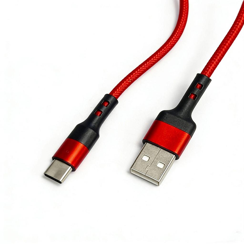 1м плетеный нейлоновый USB-C кабель для зарядки Android-телефонов
