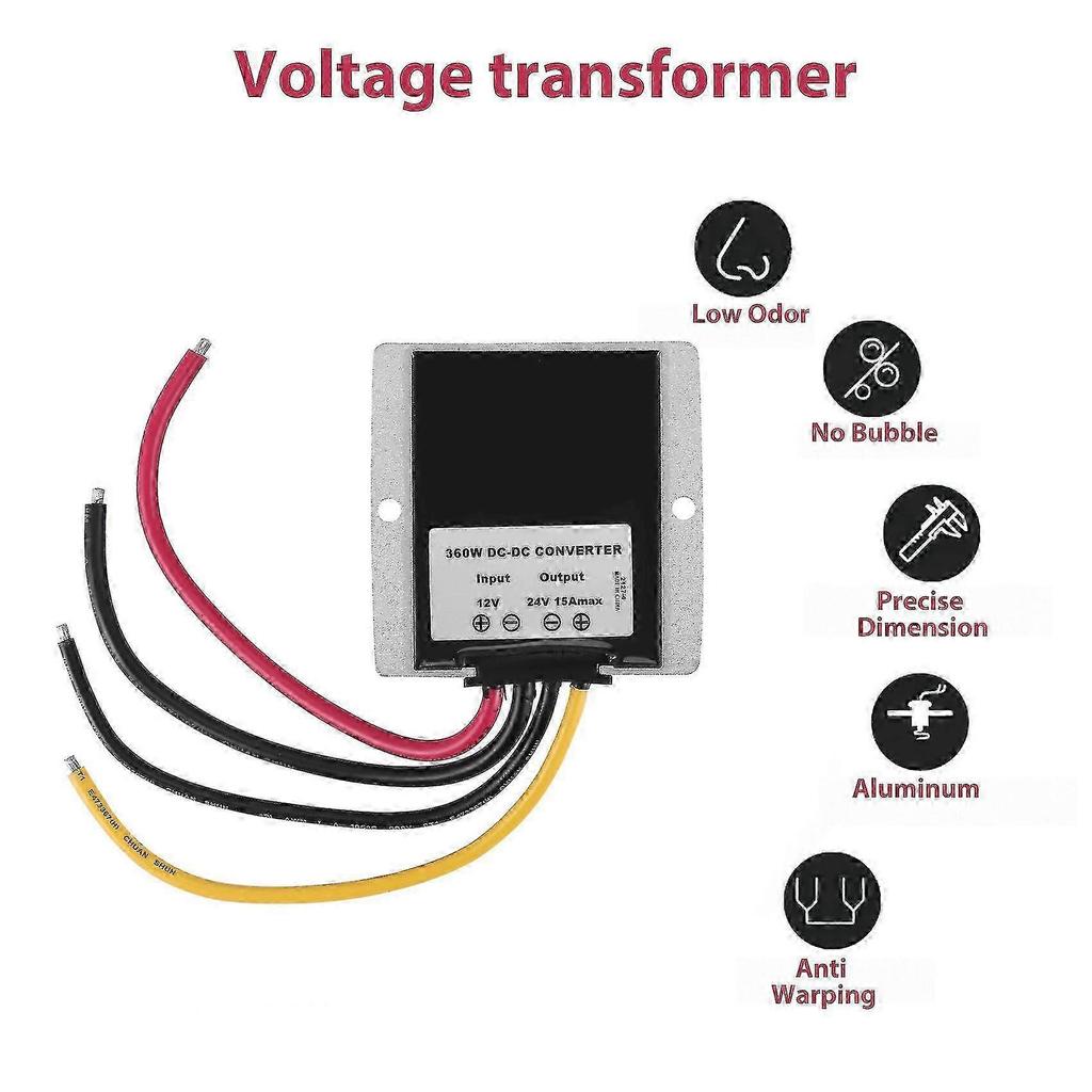 360W Step-Up DC-DC Converter with 15A Output from 12V To 24V