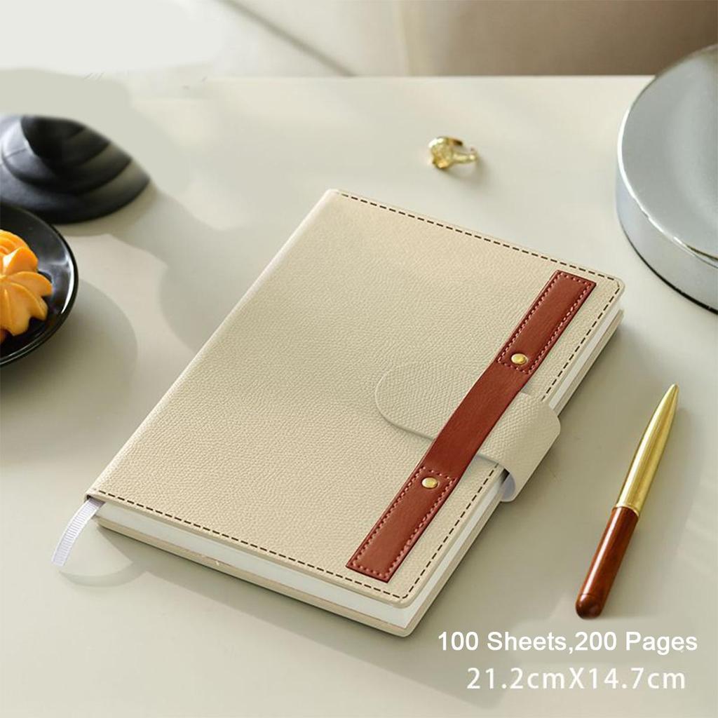 Деловой блокнот формата А5 с толстой застежкой, рабочий блокнот, книга записей совещаний, студенческие заметки, дневник, журнал путешествий, книга выписок, 100 листов, 200 страниц
