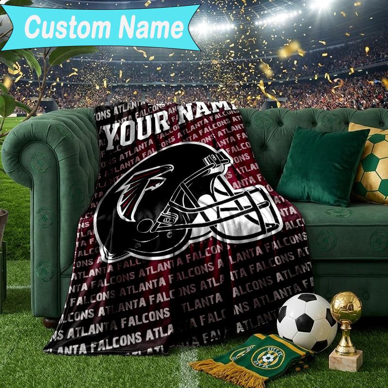Custom Name Blanket Atlanta-Falcons Rise Up Blanket Bedding Blanket for Travel, Camping, Living Rooms, Offices, Sofas, Fan Christmas gift