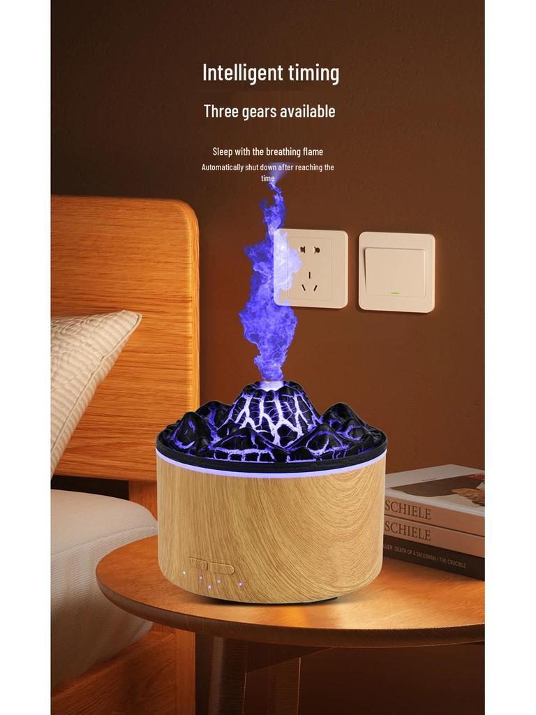 Large Capacity Volcano Flame Humidifier & Aroma Diffuser for Hotel Bedrooms
