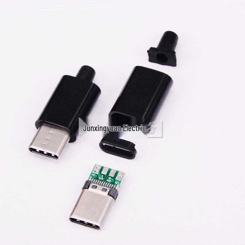 Разъем USB 3.1 Type-C папа с платой PCB и черным корпусом