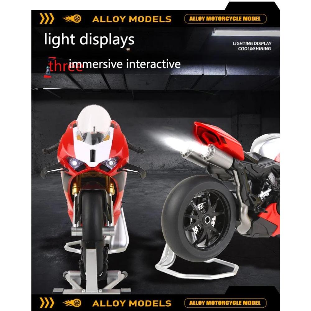 1/9 Ducati Panigale V4R Высокопроизводительный Супербайк Металлический Литой Модель Мотоцикла Высокая Симуляция Коллекционная Детская Игрушка