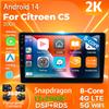 Android 14 Carplay Car Radio для Citroen C5 2009 Мультимедийный видеоплеер Навигация GPS Стерео 2Din DVD AI Voice 360 Камера DSP