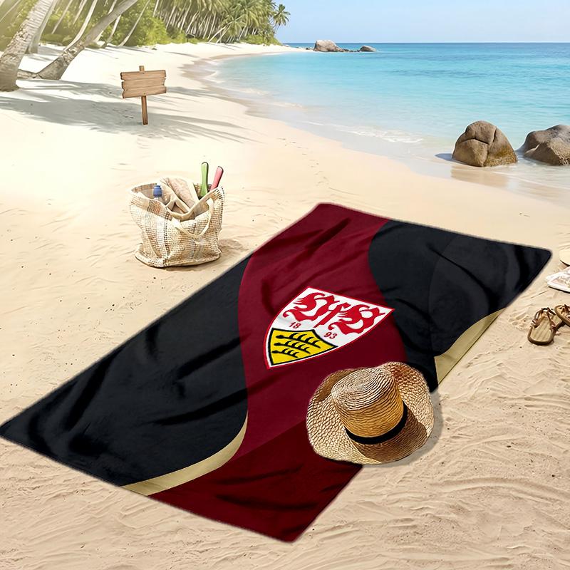 Пляжное полотенце с принтом футбольного клуба VfB Stuttgart, Большое, Мягкое, Быстросохнущее, для Пляжа, Кемпинга, Плавания
