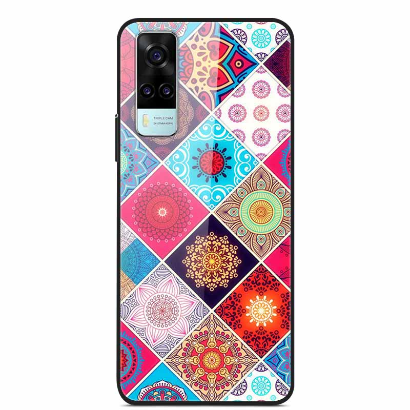 For vivo Y53S 4G Case Y31 2021 Tempered Glass Hard Back Case for vivo Y31 2021 Phone Cover Cat Bumper Fundas Capa For vivoY53 5G