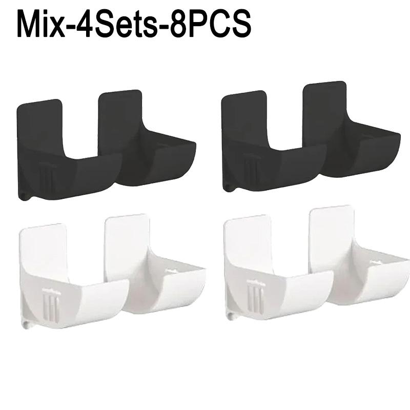 16PCSWall Mounted Non-Punch Storage Tray Kitchen Shelf Plastic Wrap Garbage Bag Refrigerator Side Bathroom Bedroom Storage Shelf