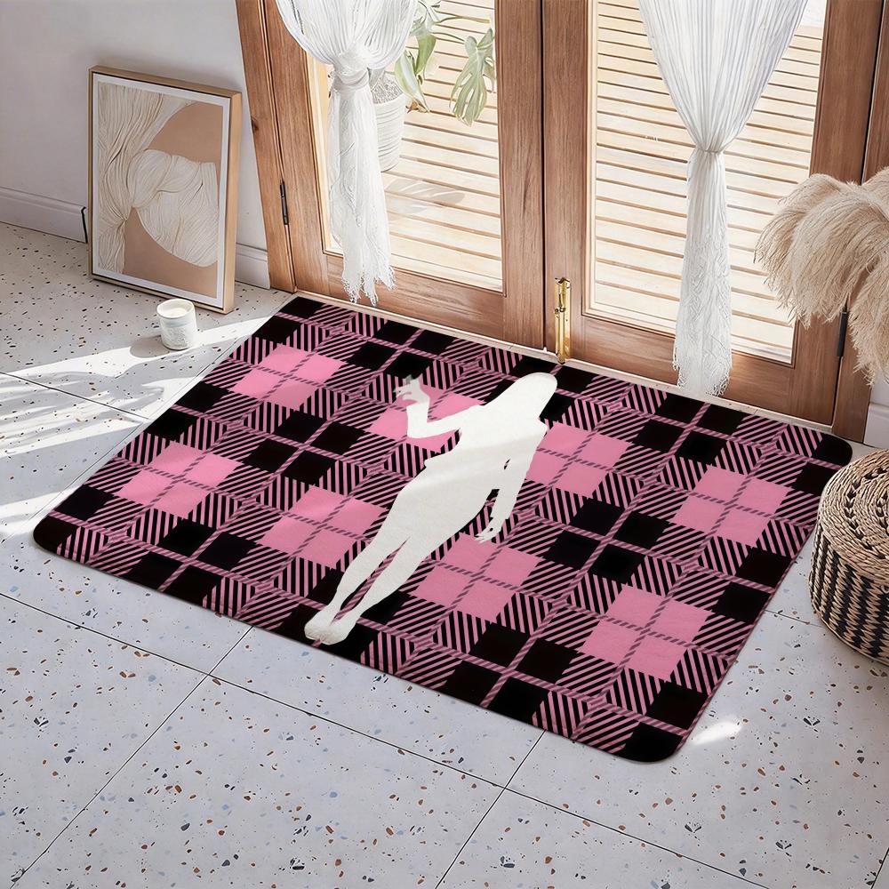 PinkPantheress Певица Коврик для пола Эко Фланелевый Коврик для двери Нескользящий Без запаха Внутренний Ковер для пола Мягкий Короткий ворс Домашний Коврик