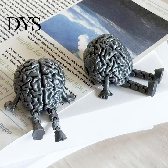 Уникальное офисное украшение 3D-печатная фигурка мозга с подвижными конечностями, реалистичная модель человека для темного стиля, домашние акценты, декор для стола, креативное