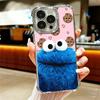 Sesame Street Cookie Soft Phone Case For iPhone 15 16 17 Air 14 Pro Max 16E Plus 13 12 Mini Plating Anti-Fall Fundas