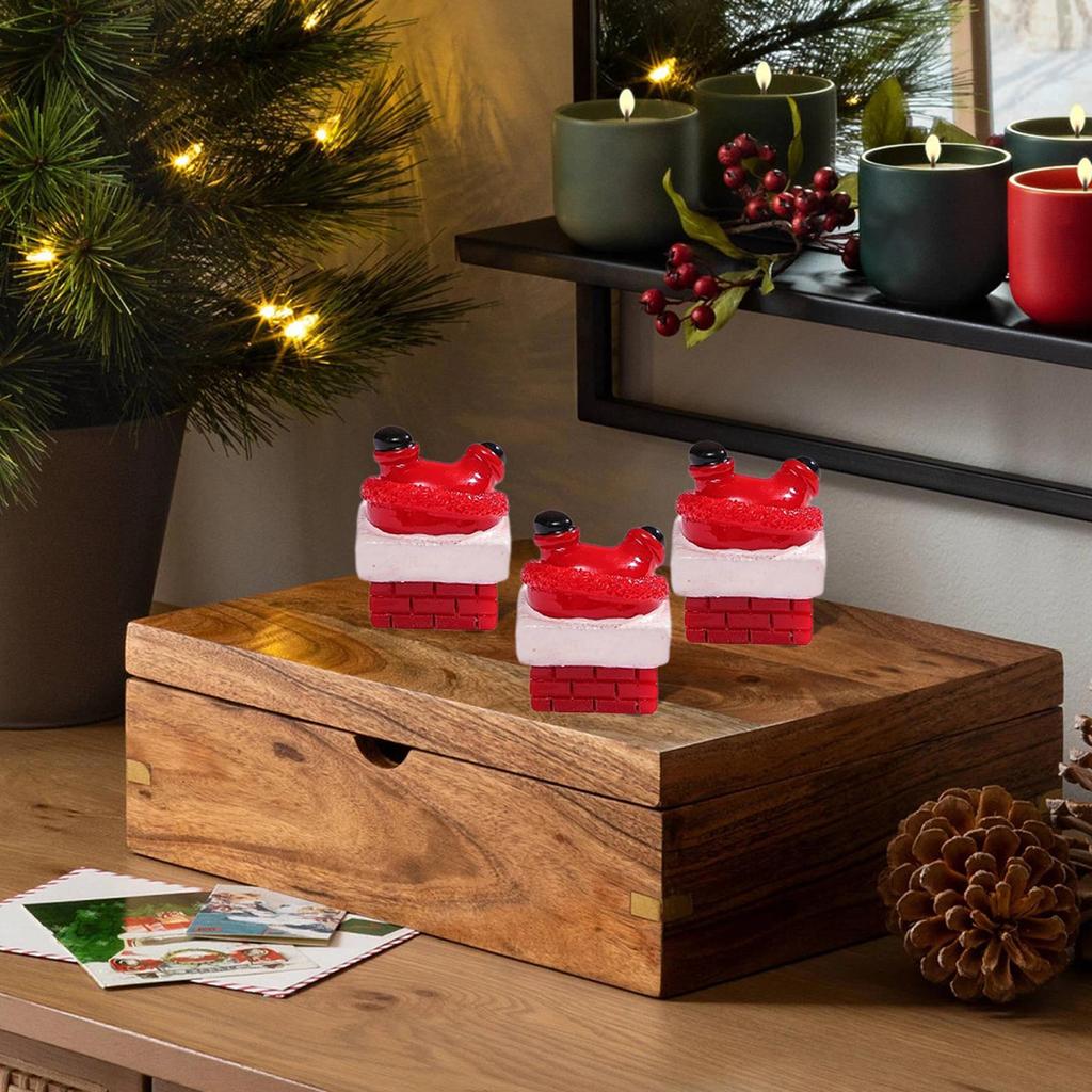 Mini Santa Figure Christmas Miniature Desktop Decor Collectible Santa Claus Ornament For Bedside Shelf Kitchen Dining Table Car