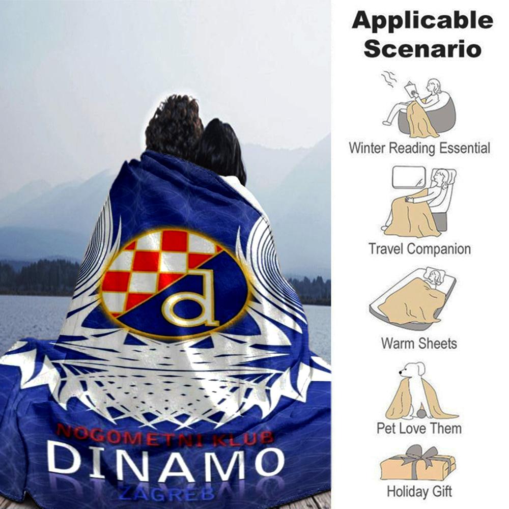 Dinamo Zagreb Print Flannel Blanket High Quality Warm Comfortable Cover for All Seasons Perfect for Gifts Home Decor