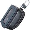 [MERCOLEDi] Чехол для ключей мужской женский смарт-ключ совместимый смарт-ключ чехол для ключей вмещает 2 натуральная кожа с прозрачным окном темно-синий