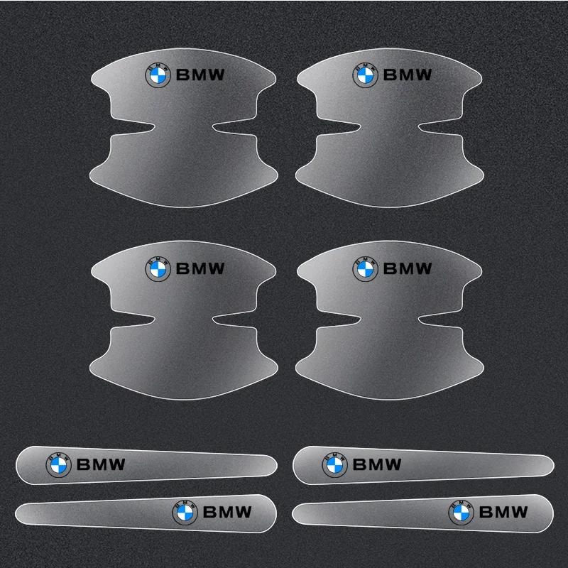 2025 For BMW 8pcs Car Door Bowl Handle Scratch Protective Stickers Transparent For BMW 5 6 Series X3 X4 X5 X6 F10 F11 F18 F06 F1
