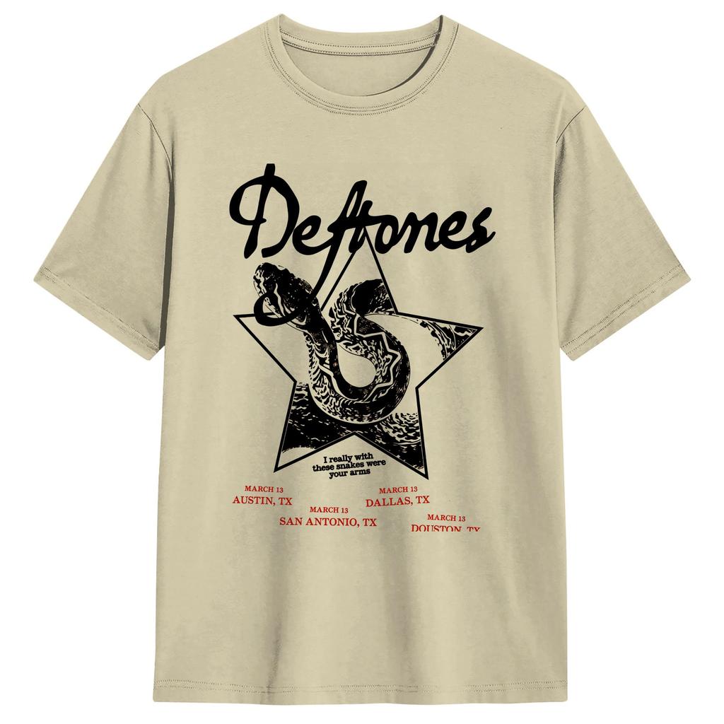 Мужские футболки Deftones Snake Новинка 100% Хлопок Футболка с круглым вырезом с коротким рукавом Одежда больших размеров