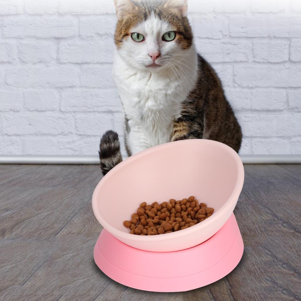 Anti-Tip Tilted Pet Bowl Adjustable Angle Neck Care Bowl Food & Water Bowl Neck Protection