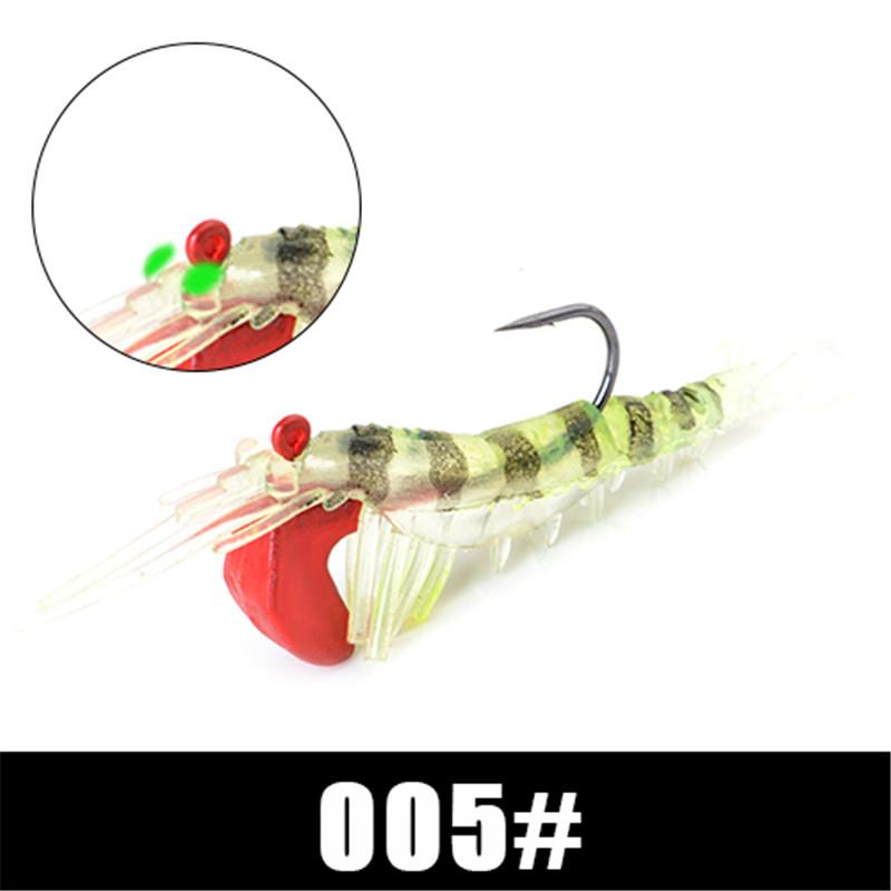 FTK Светящаяся искусственная силиконовая приманка для креветок, имитация мягких креветок с крючком, карповый рокер, рыболовные снасти/приманка/морские аксессуары